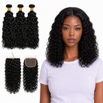 Peruvian Crown Bundles & Closure Water Wave Set