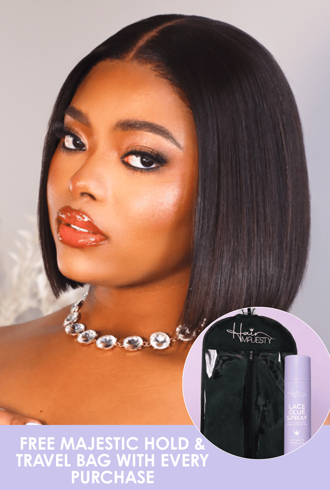 Bone Straight Vietnamese 5x5 Lace Wig Straight Col Natural 10 Inch