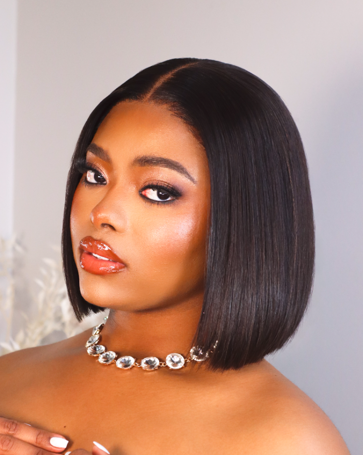Bone Straight Vietnamese 5x5 Lace Wig Straight Col Natural 10 Inch
