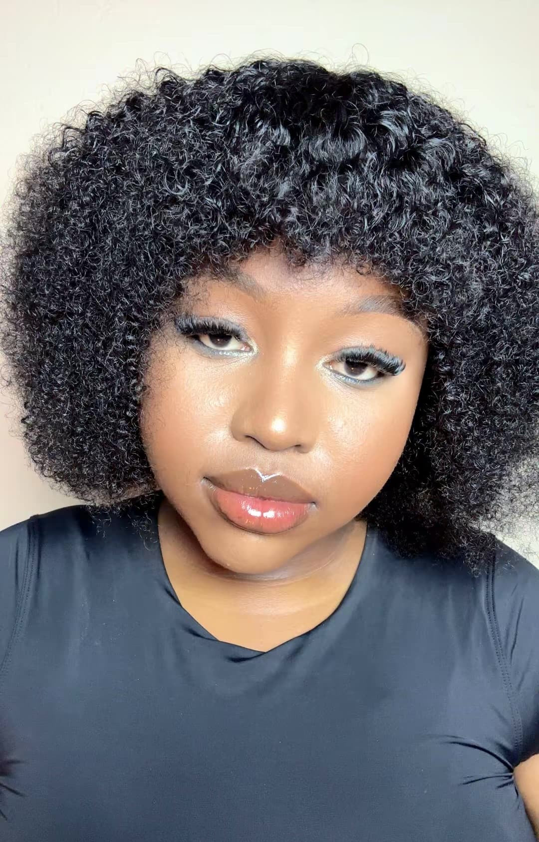 CHERRY- Brazilian Fringe Bob - Kinky Curl- 1B
