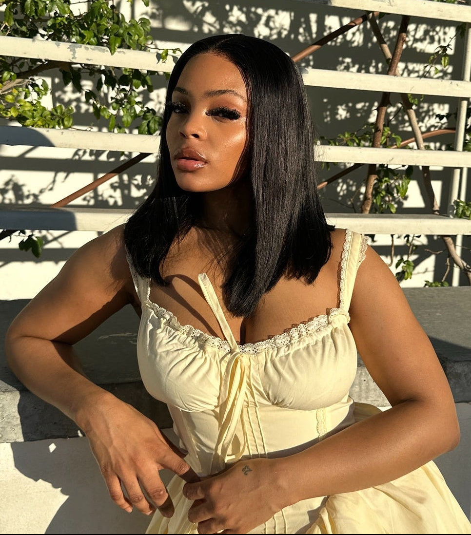 Bone Straight Vietnamese 5x5 Lace Wig Straight Natural 14 Inch