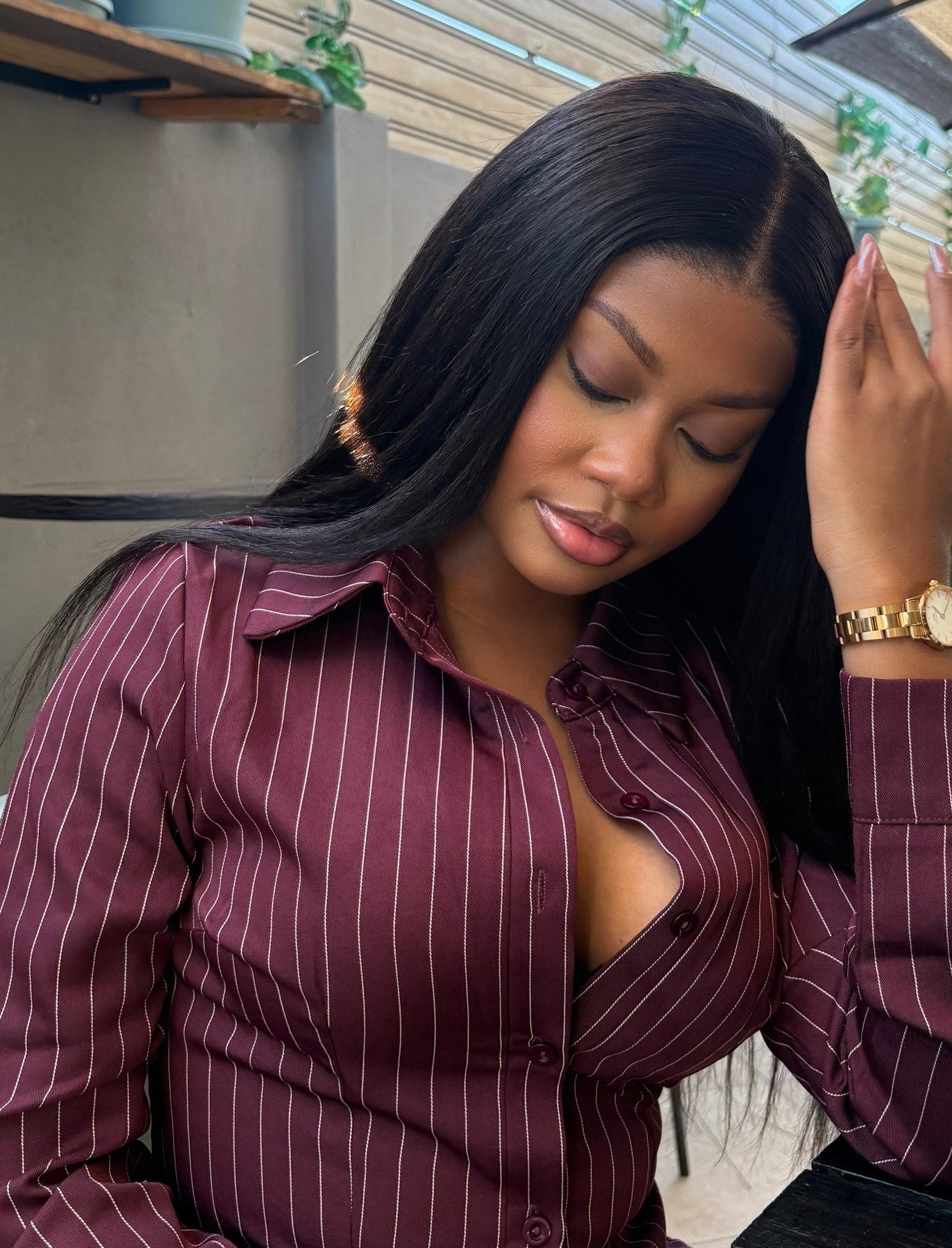 LEBO - Peruvian Lace Front Kinky Straight Wig
