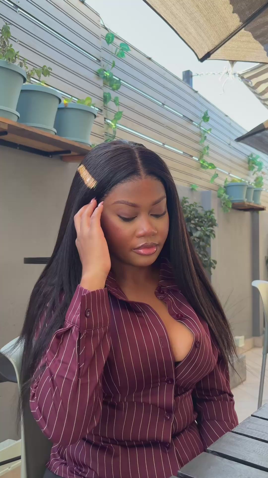 LEBO - Peruvian Lace Front Kinky Straight Wig