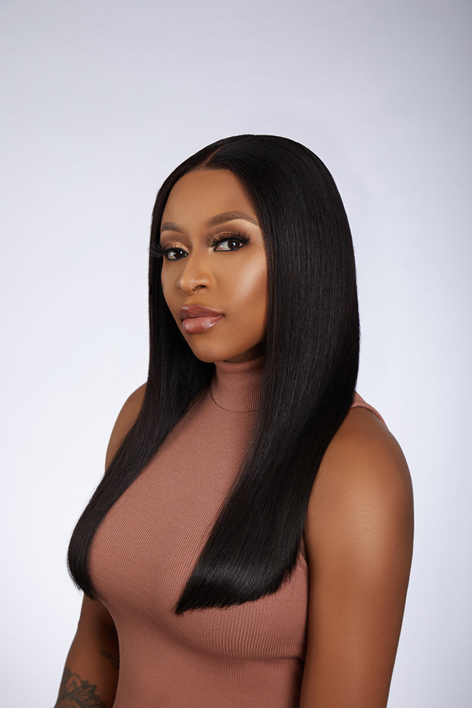 PHUMI - Peruvian Middle Part Blunt Cut Lace Wig